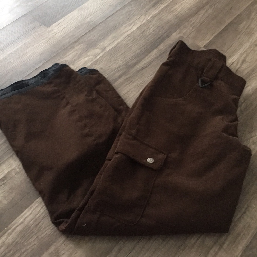 MORROW Snowboard/Ski Pants. Brown Cord. SZ M